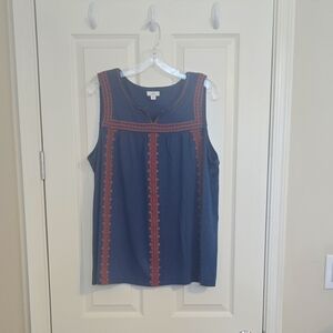 JJill Blue Knit Tank